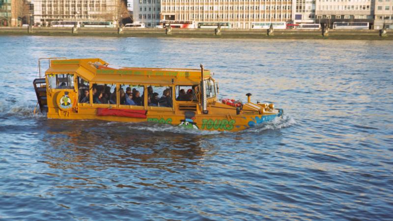 Select this image to see a larger version. Duck Tours on the Thames