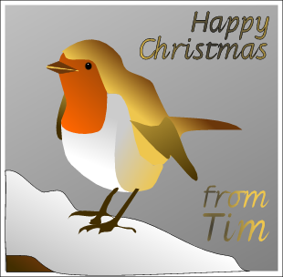 [image of a Robin drawn by Tim Hill] Happy Christmas