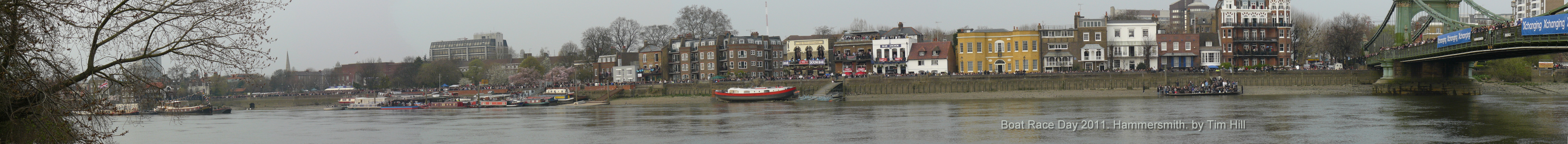 Pan of Hammersmith before Boat Race  2011